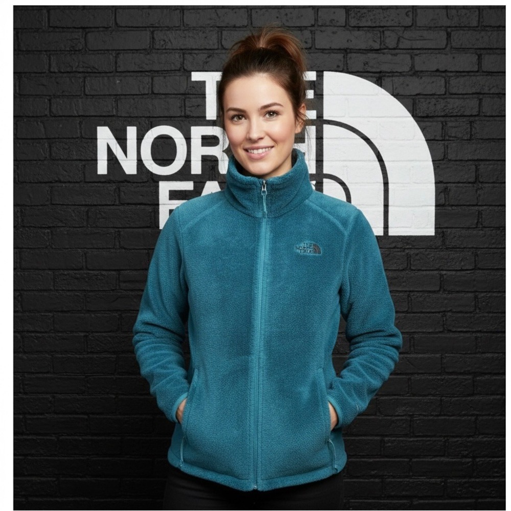 🔥The North Face🤑 Women's Osito Fleece Jacket Full Zip Fuzzy Teal/green X-small